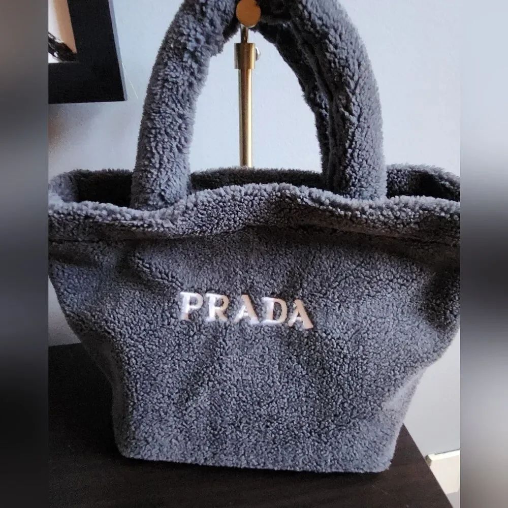 Prada Charcoal Shearling Tote